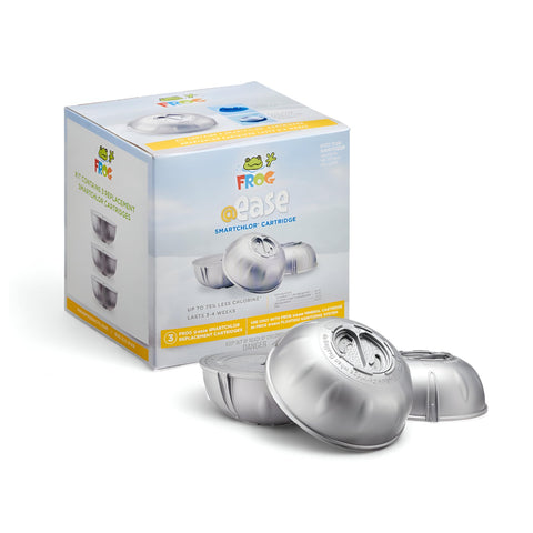 FROG @Ease SmartChlor cartridge 3-pack for hot tubs up to 600 gallons, easy replacement.
