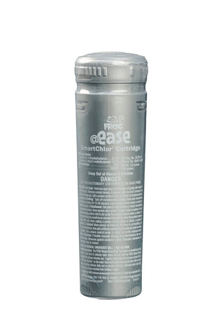 Close-up of FROG SmartChlor cartridge showing prefilled design for mess-free use.