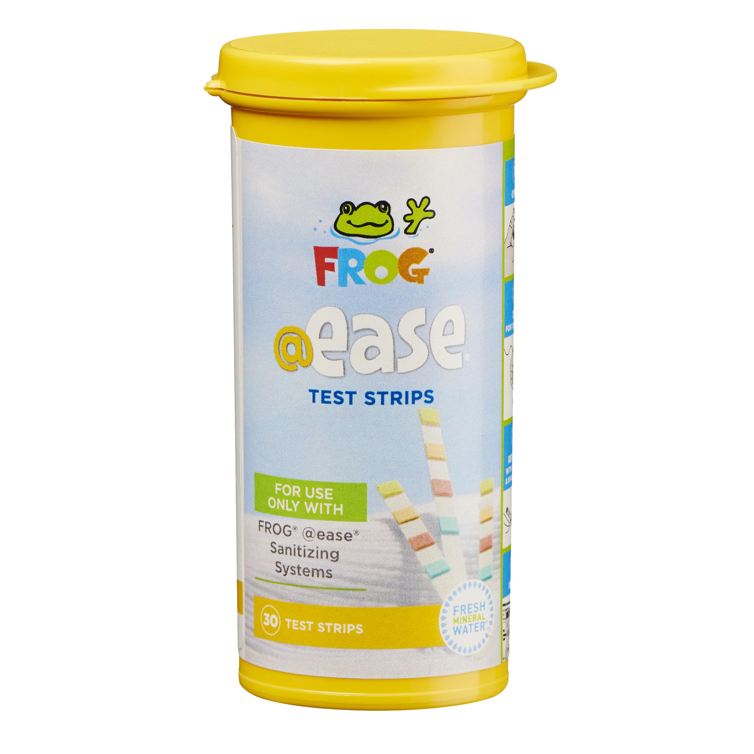FROG @Ease test strips bottle front for easy water testing.