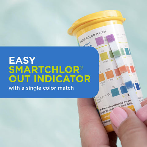 SmartChlor indicator visible on FROG @Ease strips showing cartridge status.