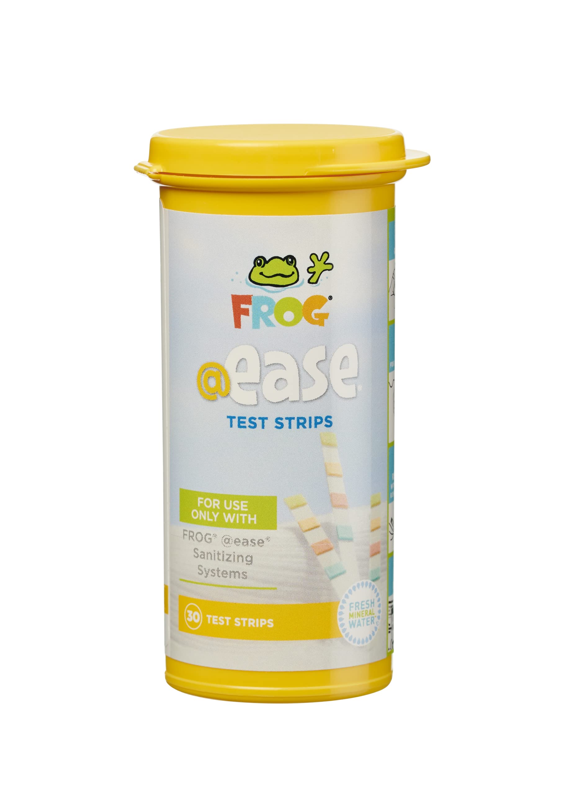FROG @Ease test strips depicted for quick water balance checks.