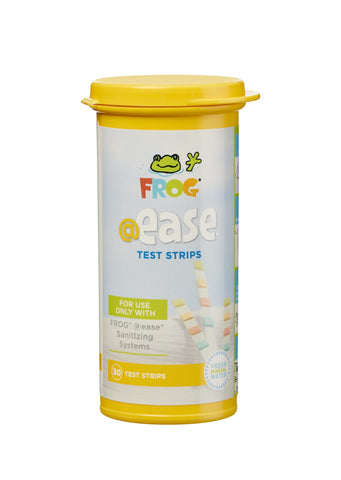 FROG @Ease test strips depicted for quick water balance checks.
