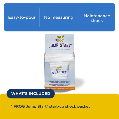 FROG hot tub startup setup with prefilled packet ready to pour for convenient care