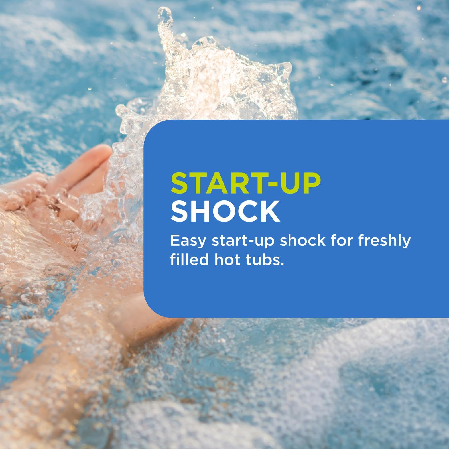 Chlorine level establishment using FROG Jump Start in spa
