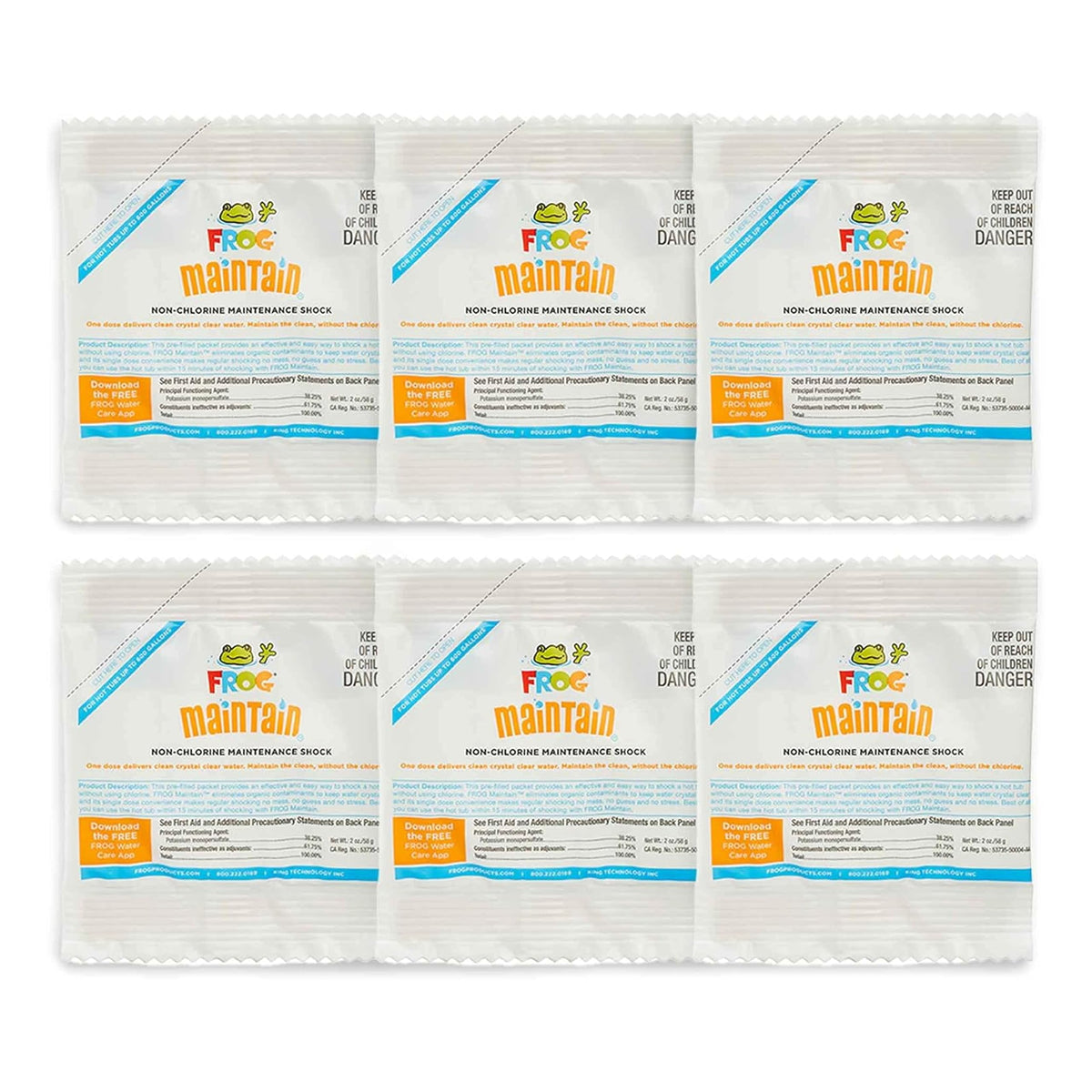 FROG Maintain hot tub packet for easy, mess-free dosing up to 600 gallons.