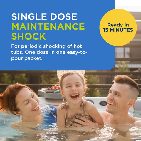 Pouring FROG Maintain into hot tub water for simple maintenance