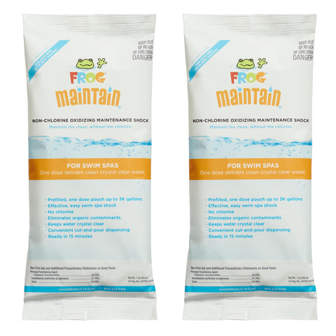 FROG Maintain Swim Spas packet open for quick, mess-free dosing.