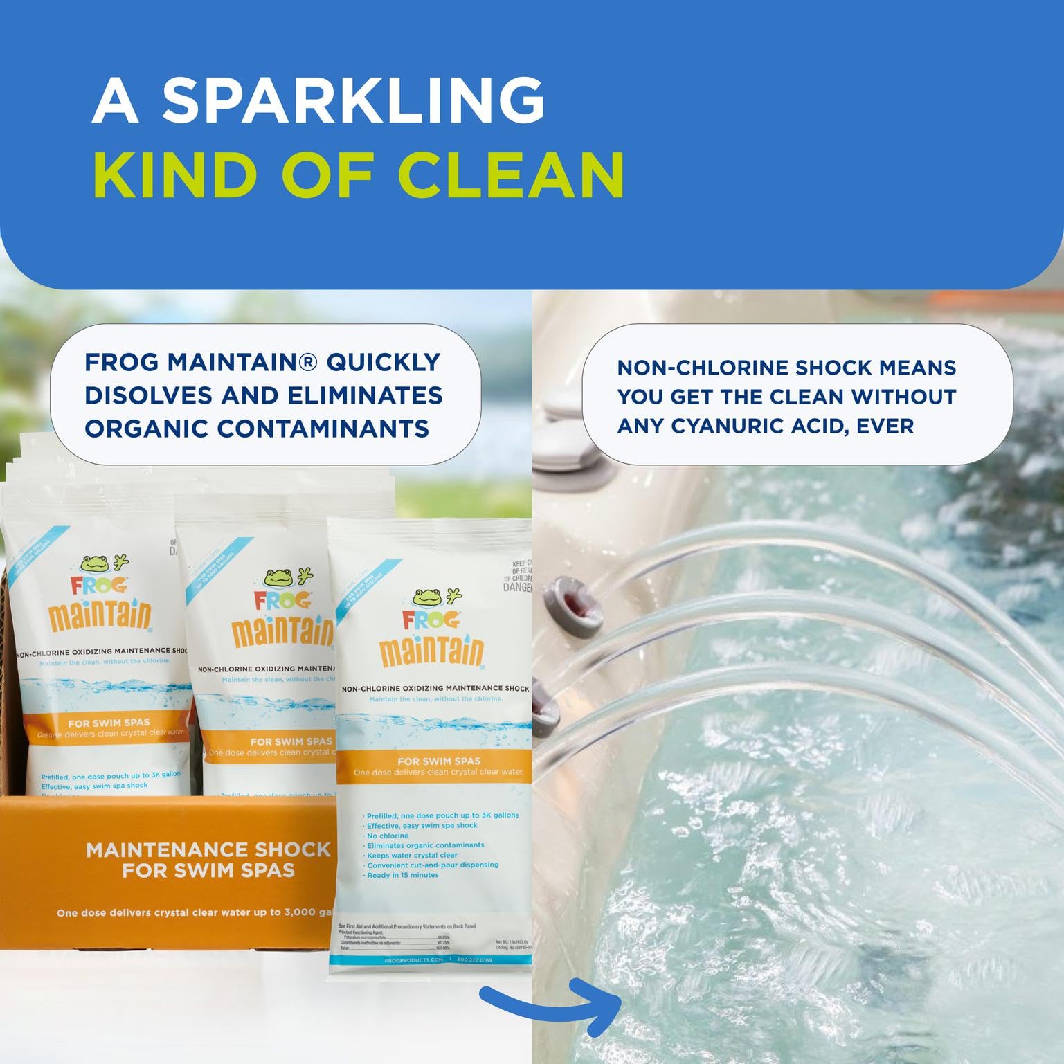 FROG Maintain two-pack emphasizes easy, monthly dosing.