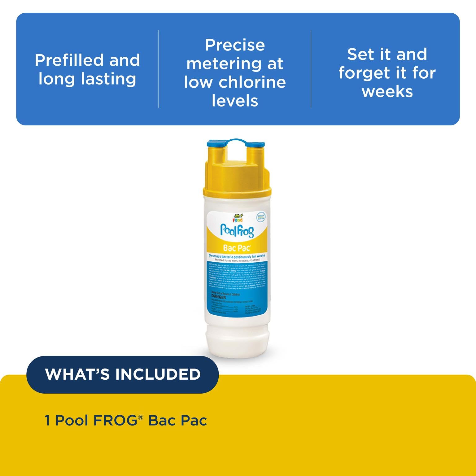FROG Model 6100 cycler Bac Pac fits securely for controlled dosing.