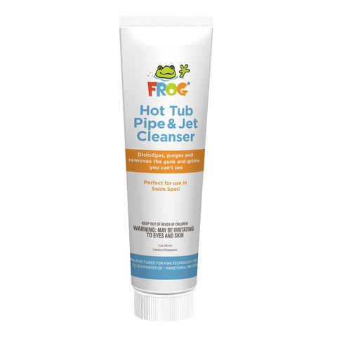 FROG pipe cleanser gel applied to spa jets for deep plumbing cleaning
