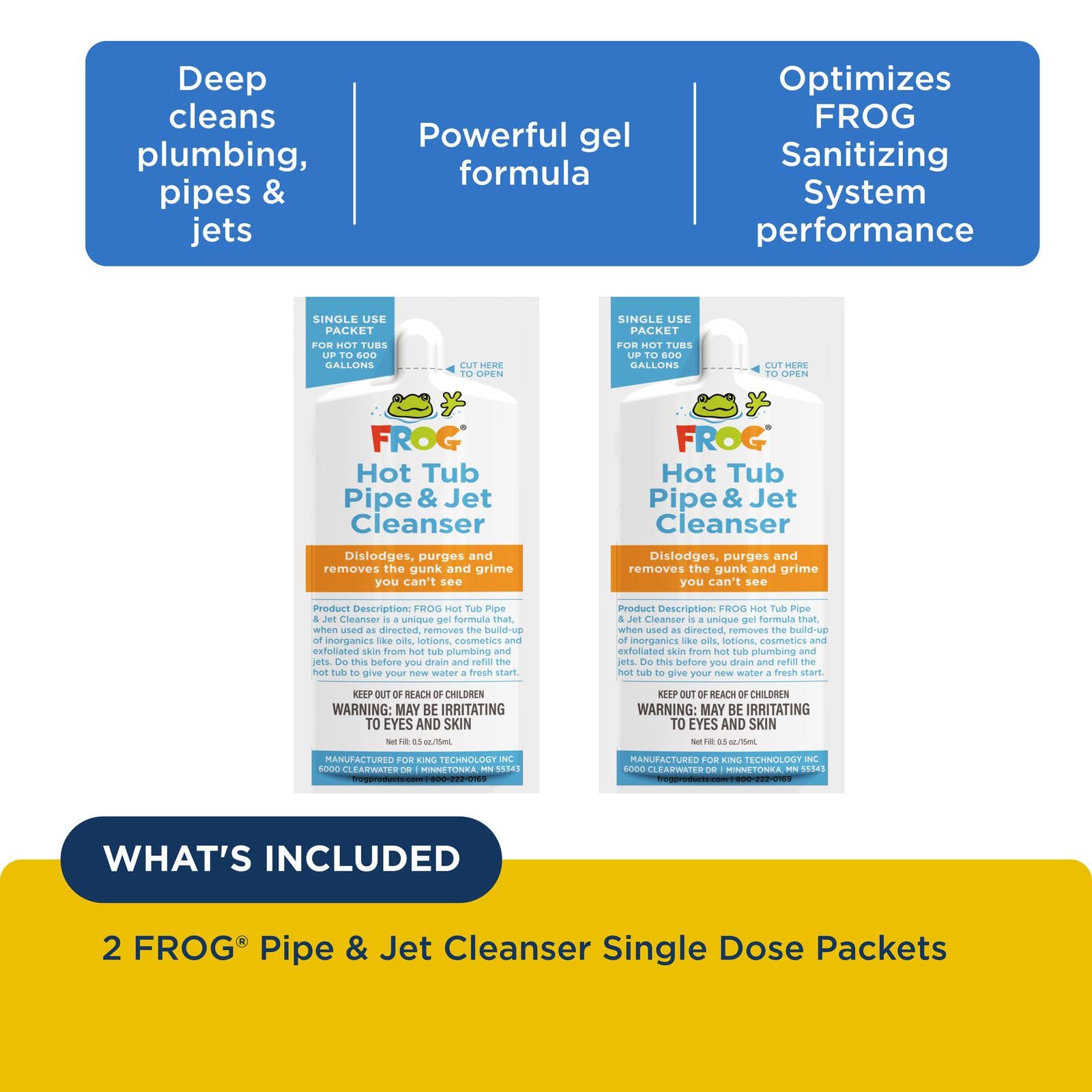 FROG Pipe & Jet Cleanser drain-refill prep supports seasonal shutdowns
