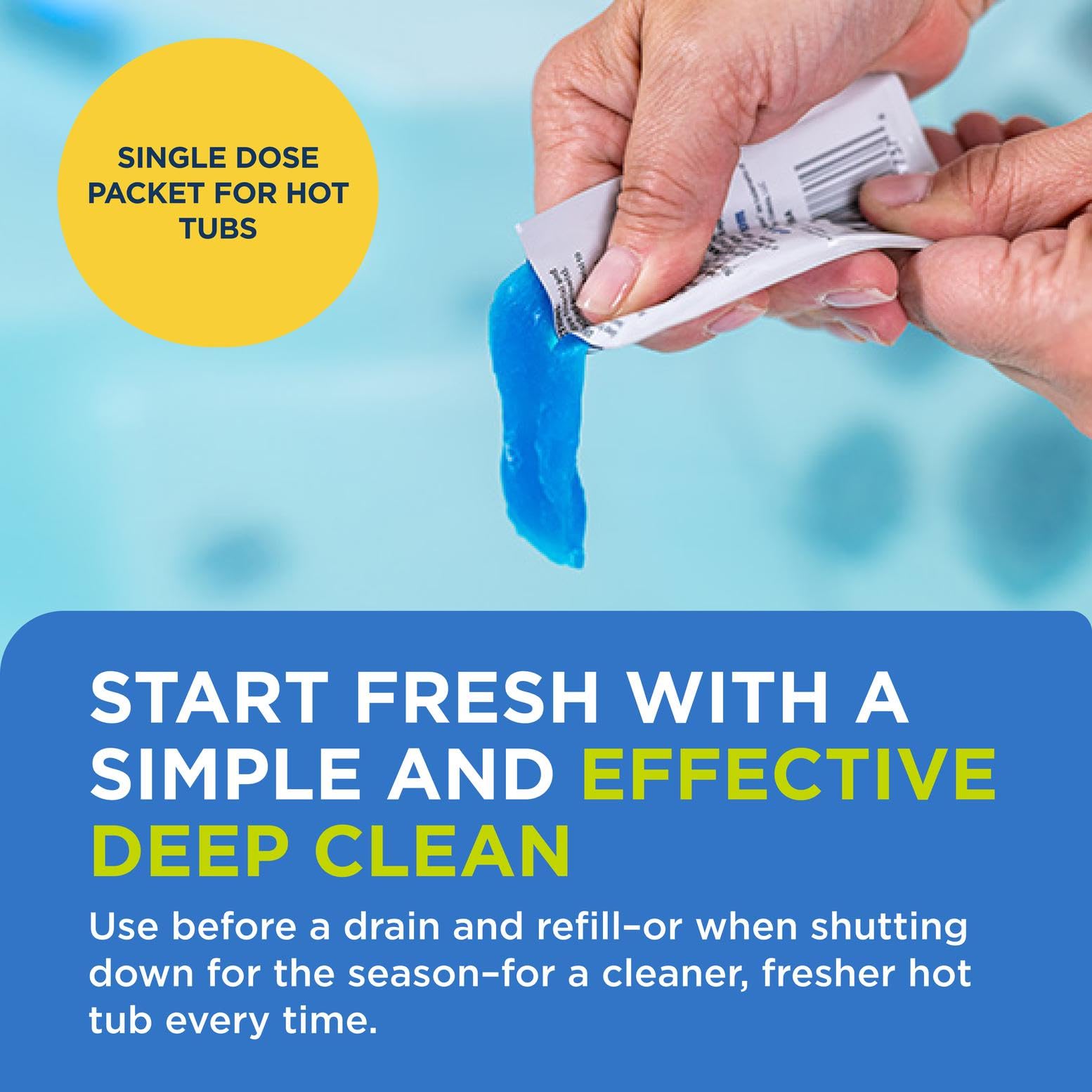 FROG Pipe & Jet Cleanser in-use cleans jets and plumbing for smoother hot tub performance