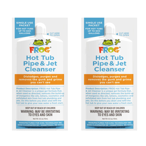 FROG Pipe & Jet Cleanser prefixed packets for hot tubs improve water clarity