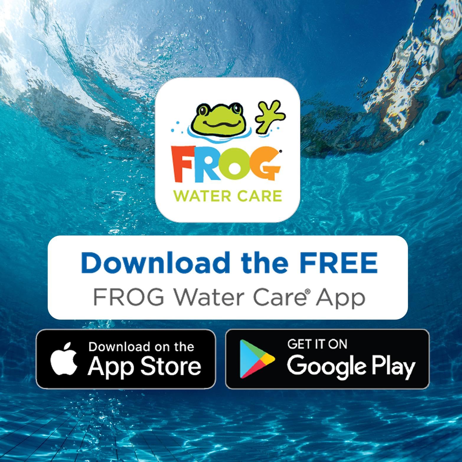 FROG pool water clarity visual demonstrates cleaner, clearer water.