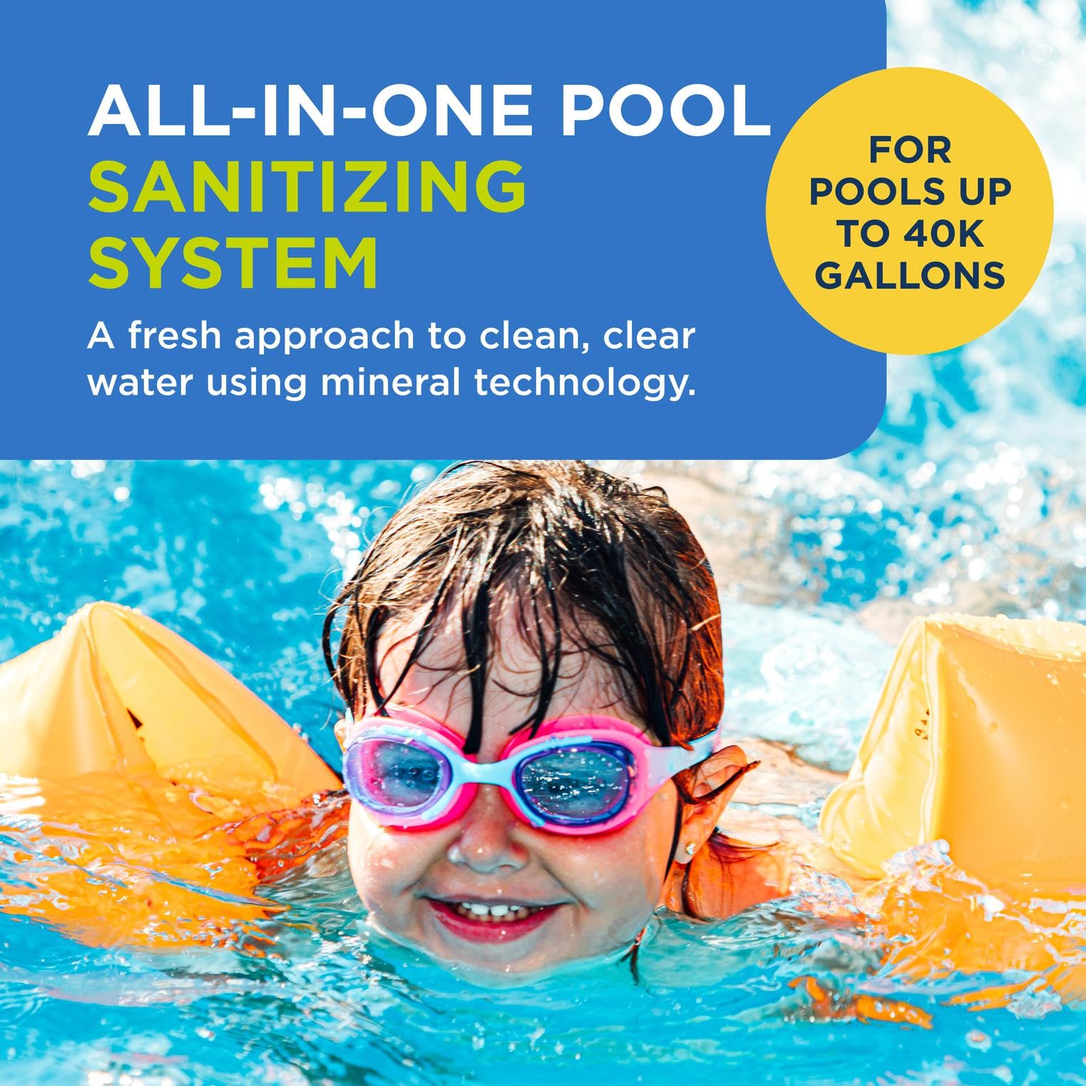 FROG prefilled mineral cartridge ready for quick, hassle-free pool sanitation.
