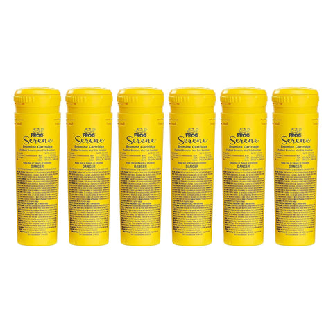 FROG Serene bromine cartridge front view maintaining clean hot tub water.