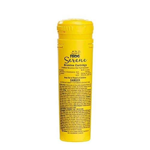 FROG Serene bromine cartridge shown for steady sanitation with low odor.