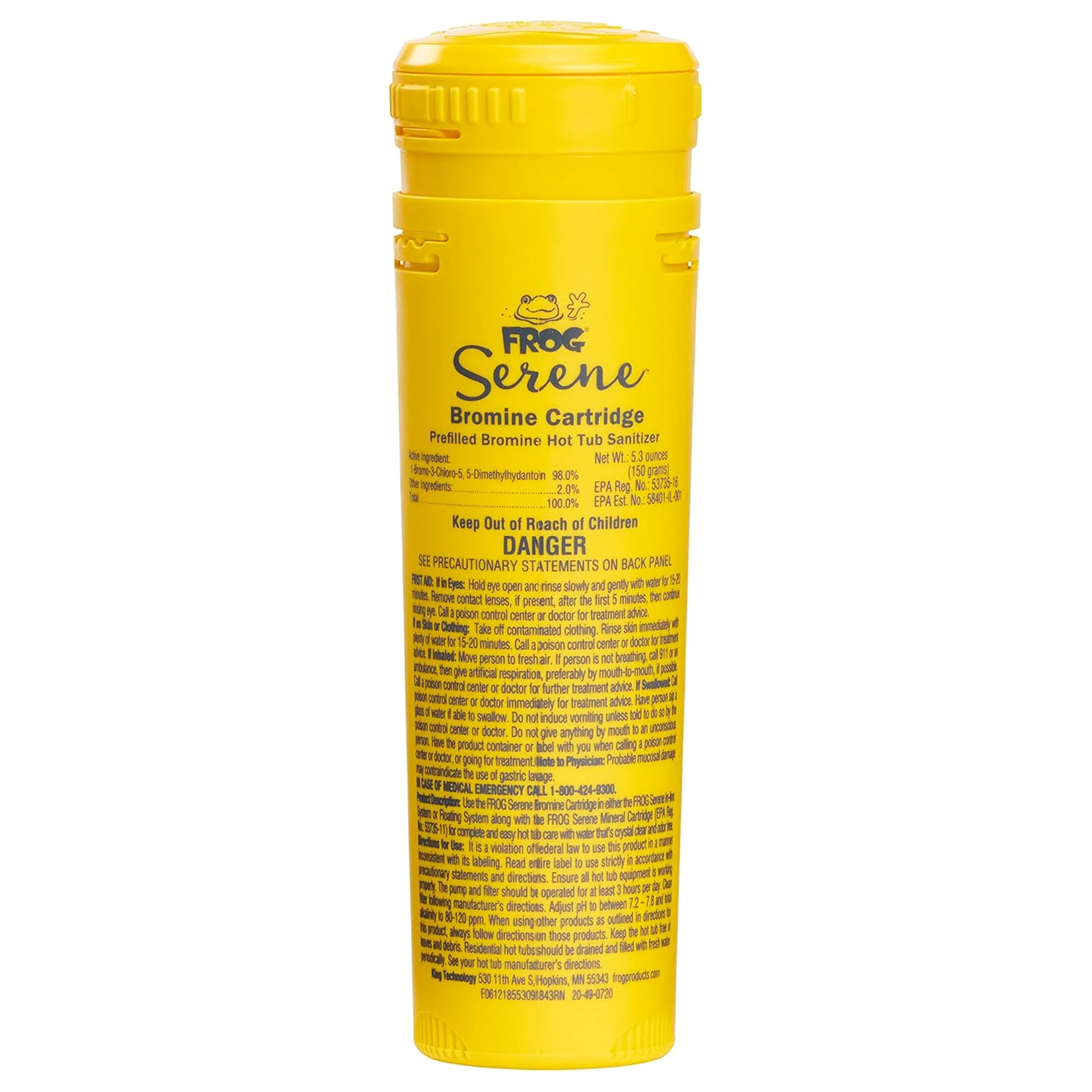 FROG Serene bromine replacement cartridge for hot tubs delivers lasting sanitation