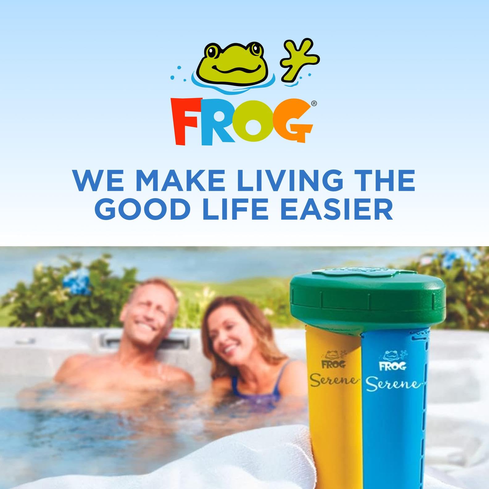 FROG Serene floating dispenser in use demonstrates simple, hands-off maintenance.