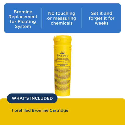 FROG Serene floating system bromine cartridge ready for simple top-off