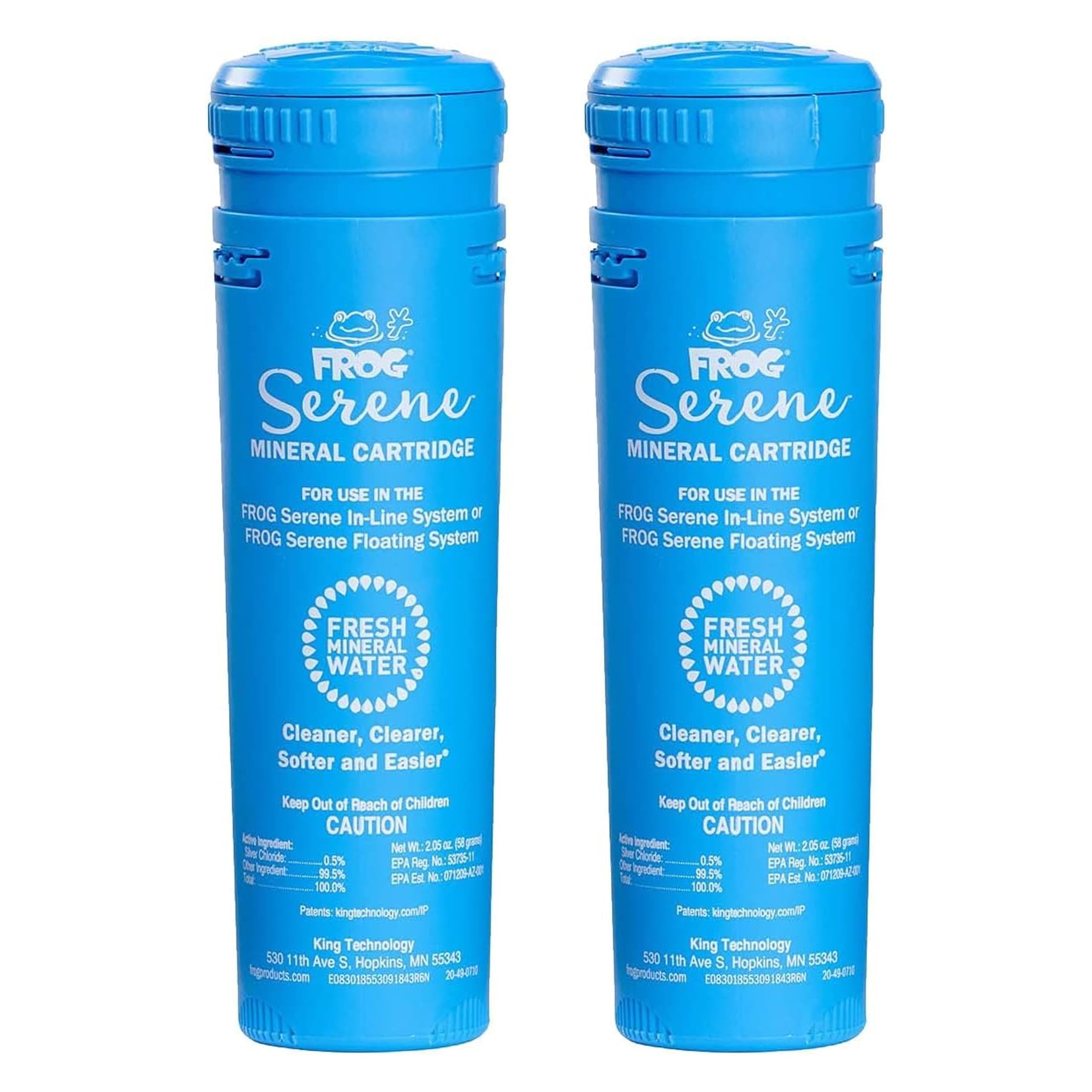 FROG Serene mineral cartridge 2-pack for quick hot tub maintenance