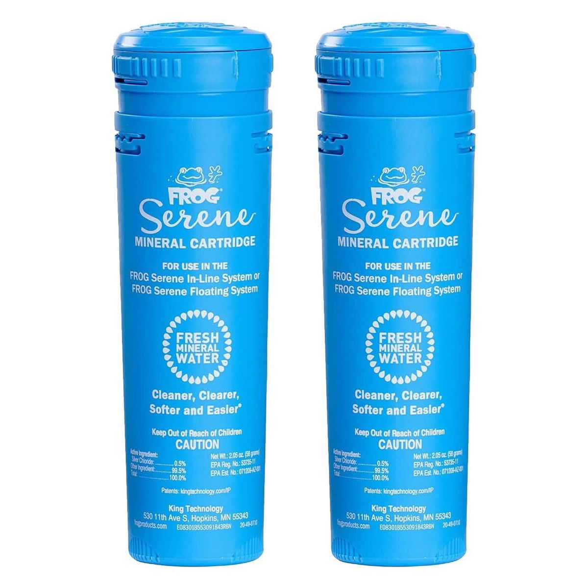 FROG Serene mineral cartridge 2-pack for quick hot tub maintenance