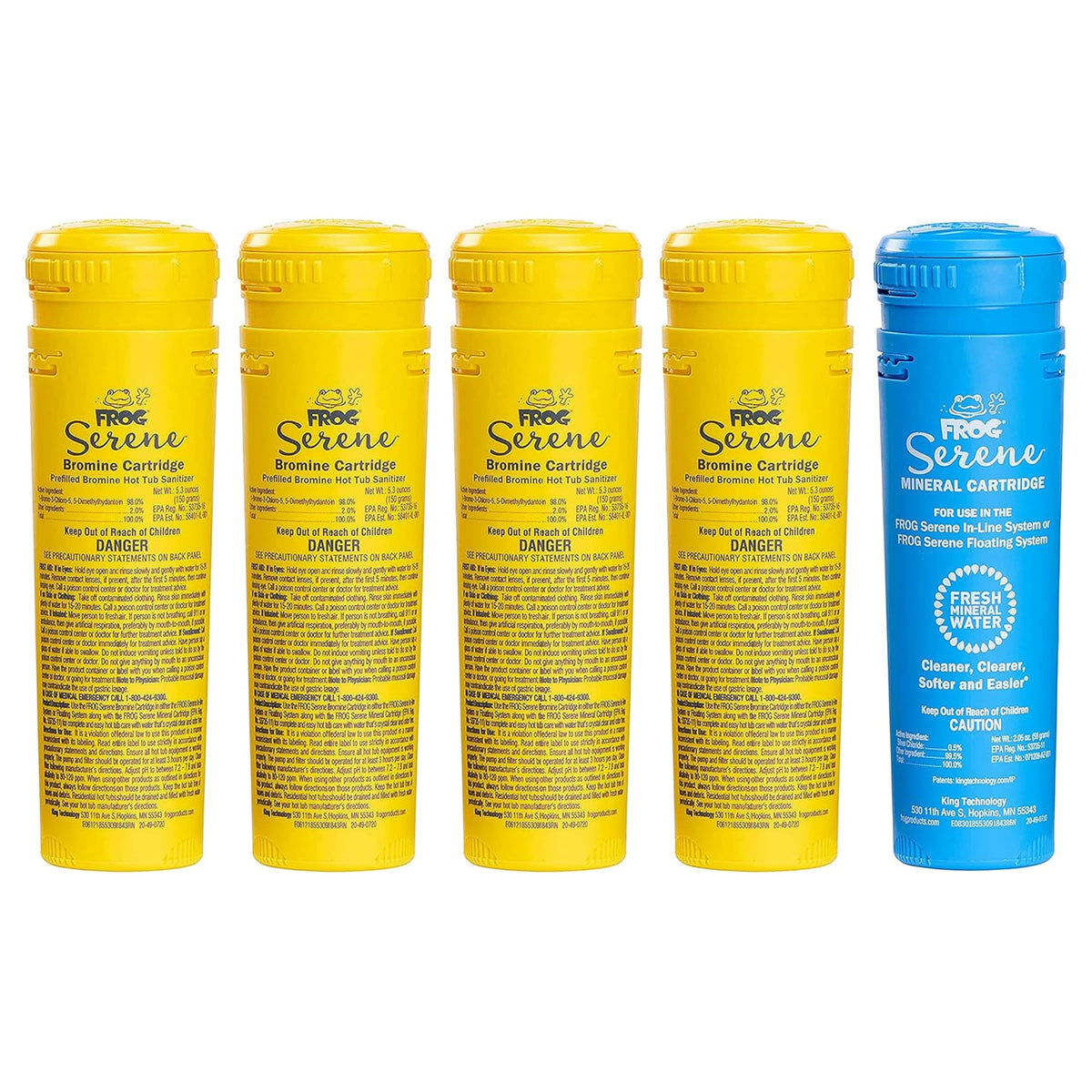 FROG Serene mineral cartridge in pack provides durable water treatment.