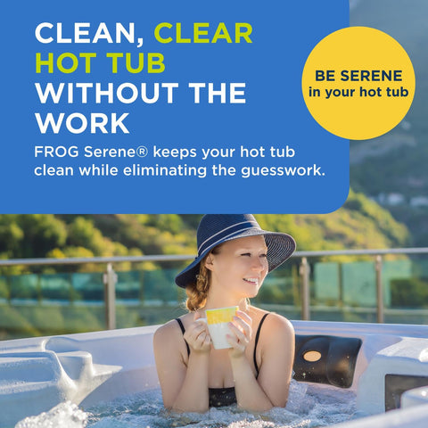 FROG Serene mineral cartridge cleans water with minerals for softer spa experience.