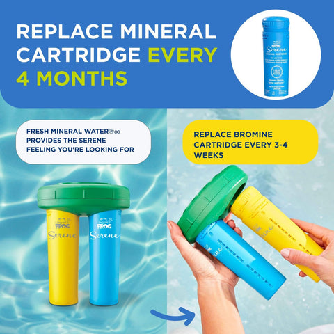 FROG Serene Mineral Technology logo signals mineral-based water care.