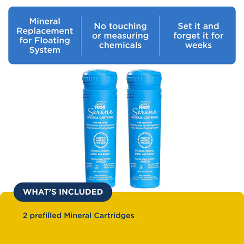 Prefilled mineral cartridges ready for hassle-free replacement in the Serene system