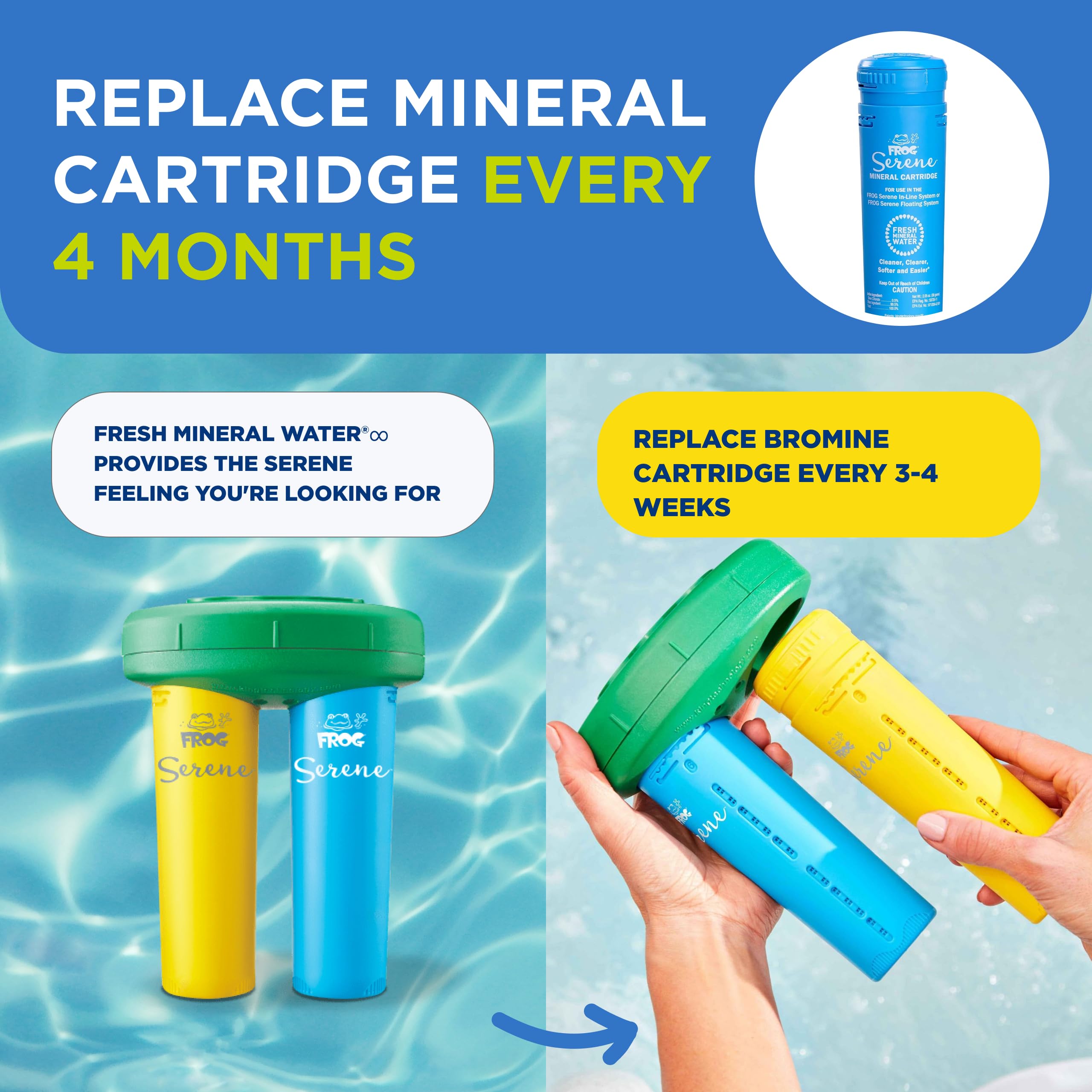 Empty mineral cartridge ready for recycling after use