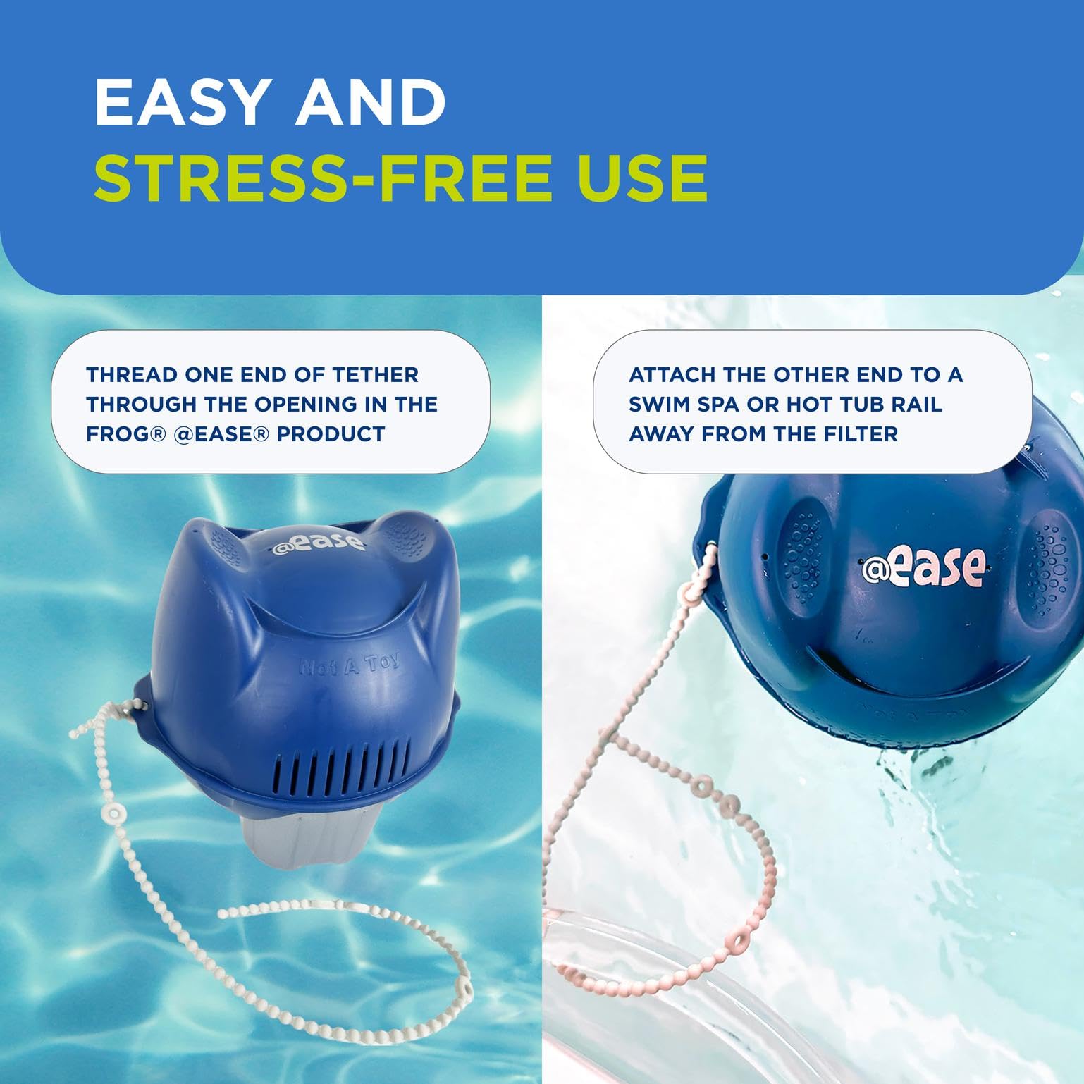 FROG tether with six loops lets you lengthen or shorten as needed.