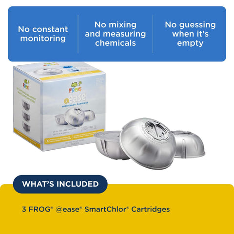 FROG SmartChlor self-regulating chlorine maintains consistent low levels.