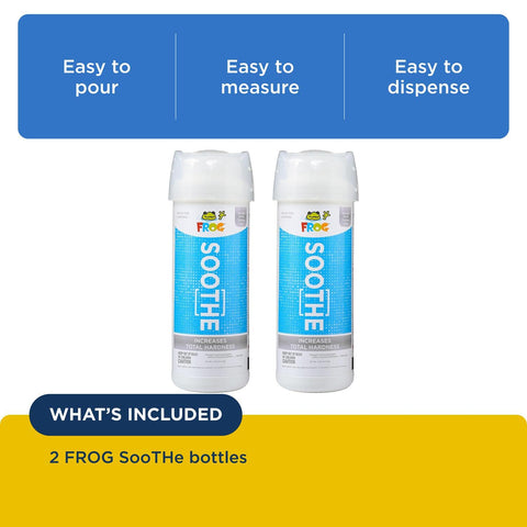 FROG Soothe fast-dissolving powder improves water balance in tubs and spas.