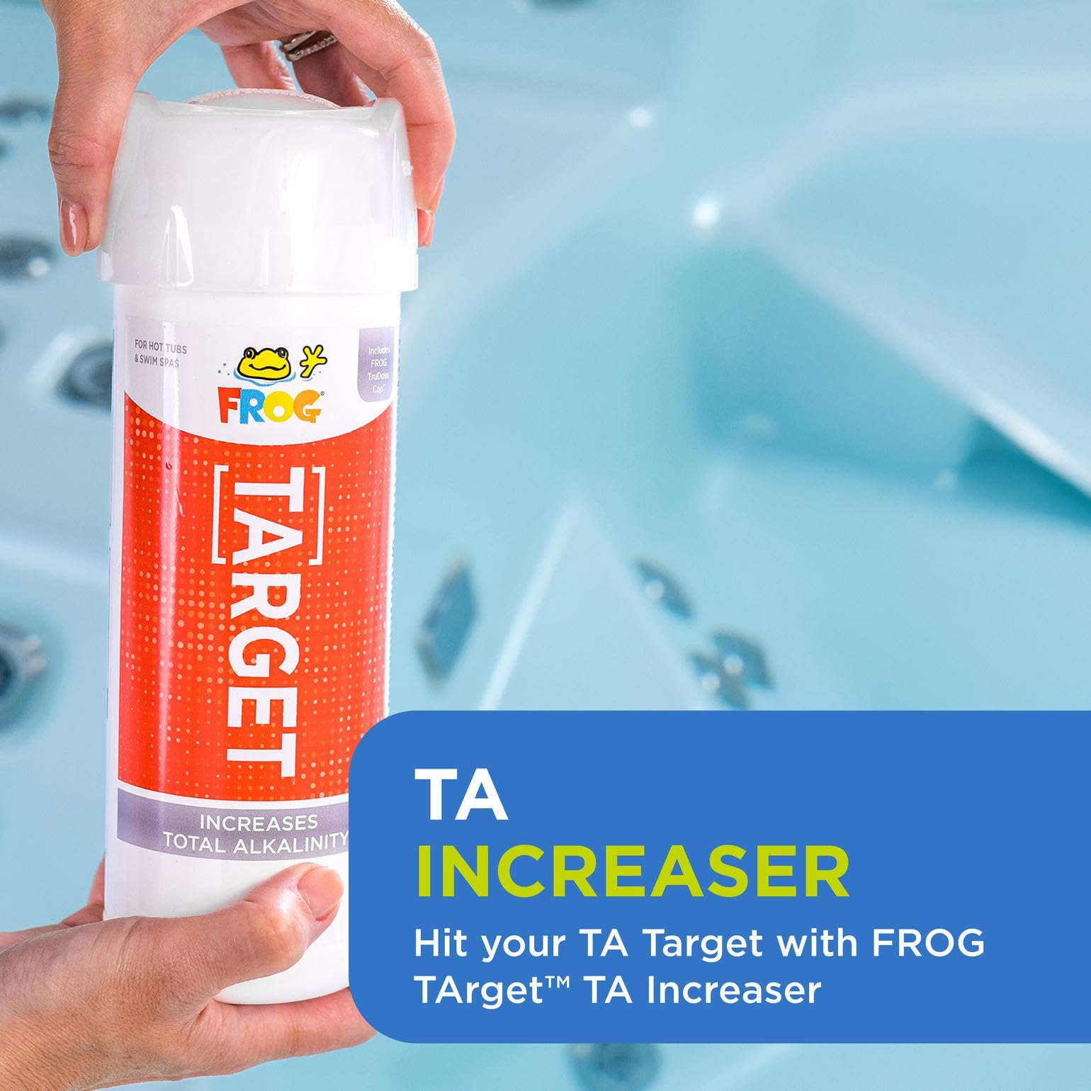 FROG Target works with chlorine, bromine, or salt sanitizers.