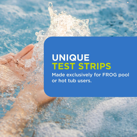 FROG test strips total alkalinity reading for stable water balance.