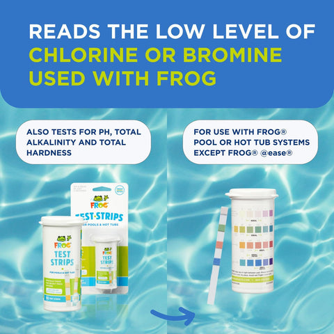 FROG test strips total hardness reading protects equipment and clarity.