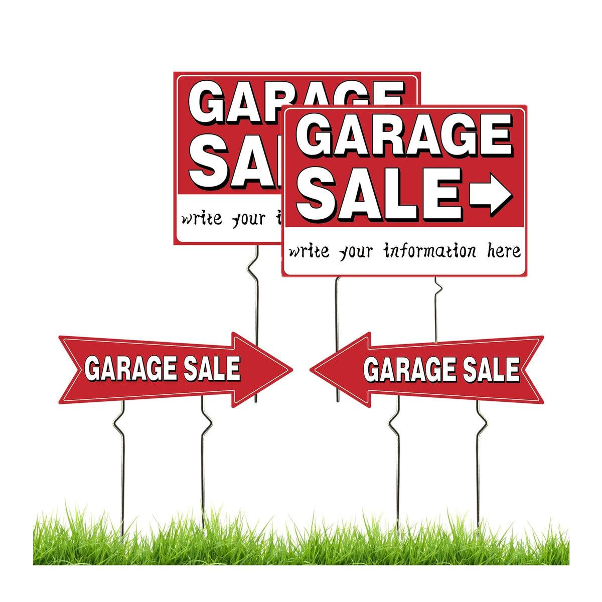 Frohllia 4-pack garage sale signs front view for high visibility at your sale