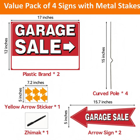 Frohllia bright red sign with arrow stickers guides customers efficiently