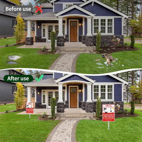 Frohllia durable aluminum no-dog-poop sign keeps property clean and respected.