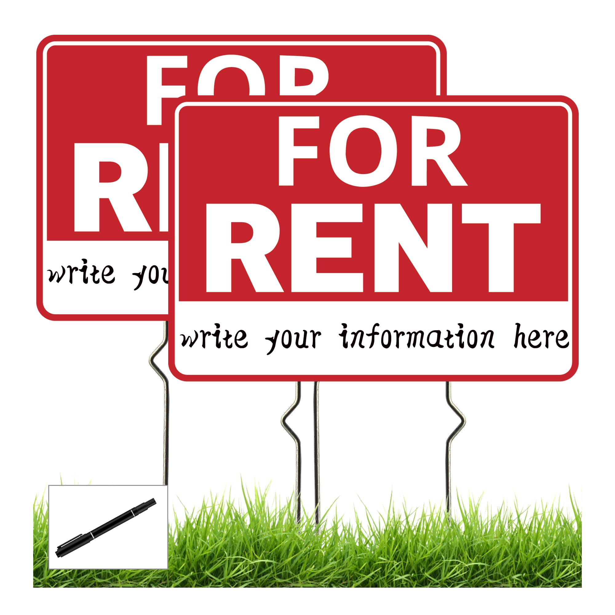 Frohllia For Rent sign, 17x12 double-sided for high visibility.