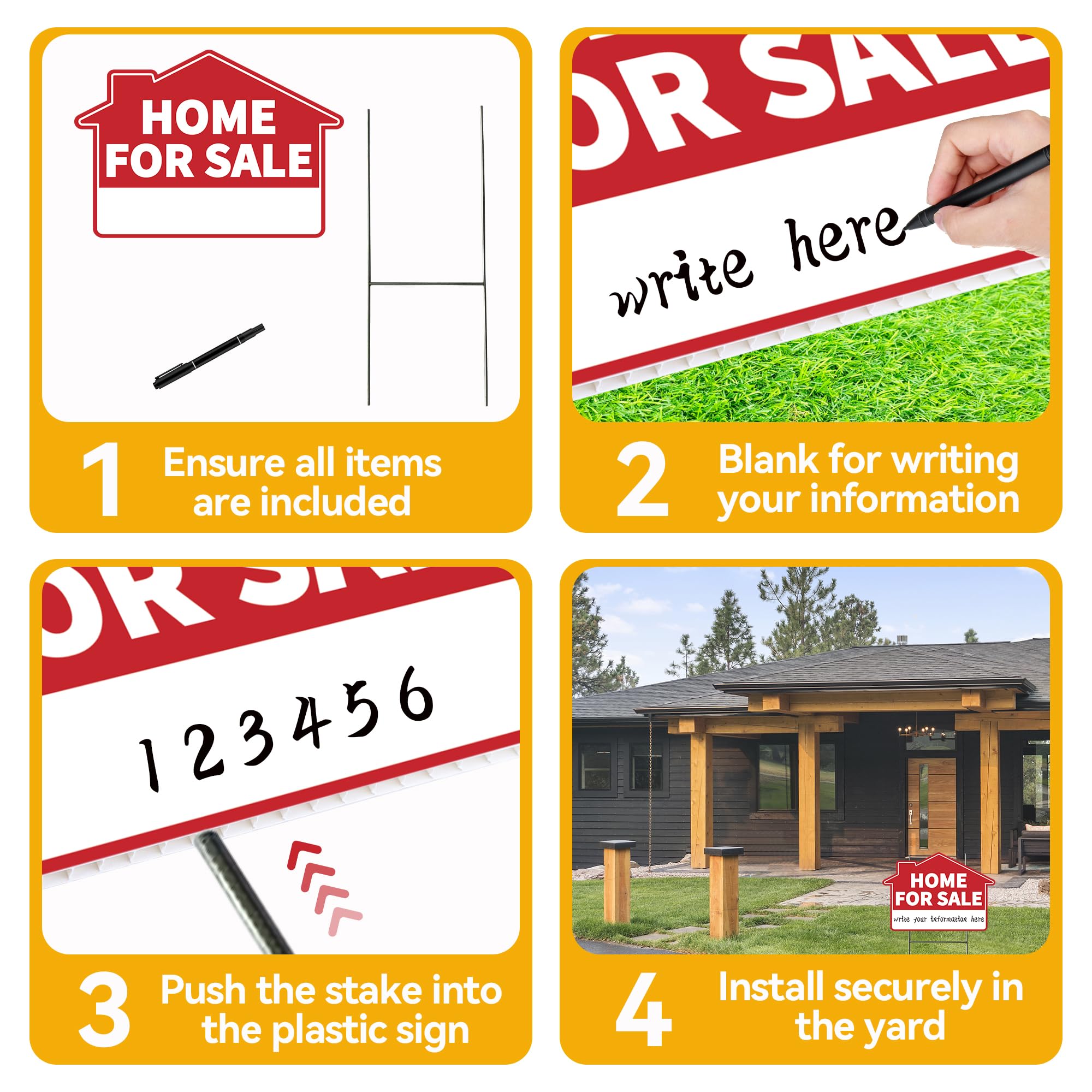 Frohllia 17x12 home-for-sale sign side view showing durable construction.