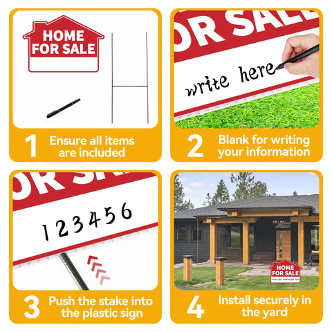 Frohllia 17x12 home-for-sale sign side view showing durable construction.