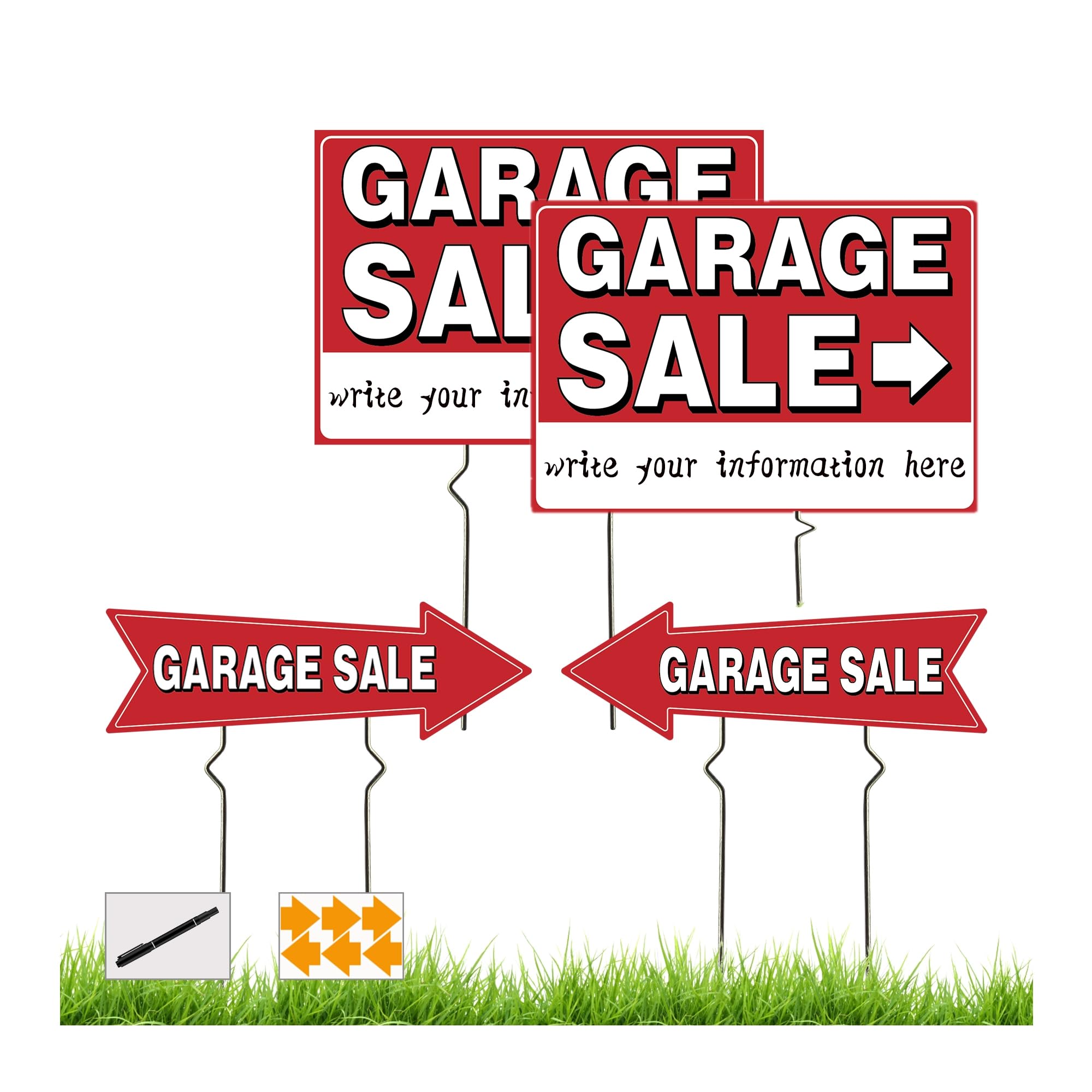 Frohllia multi-event sign set supports garage, yard, and fundraising sales