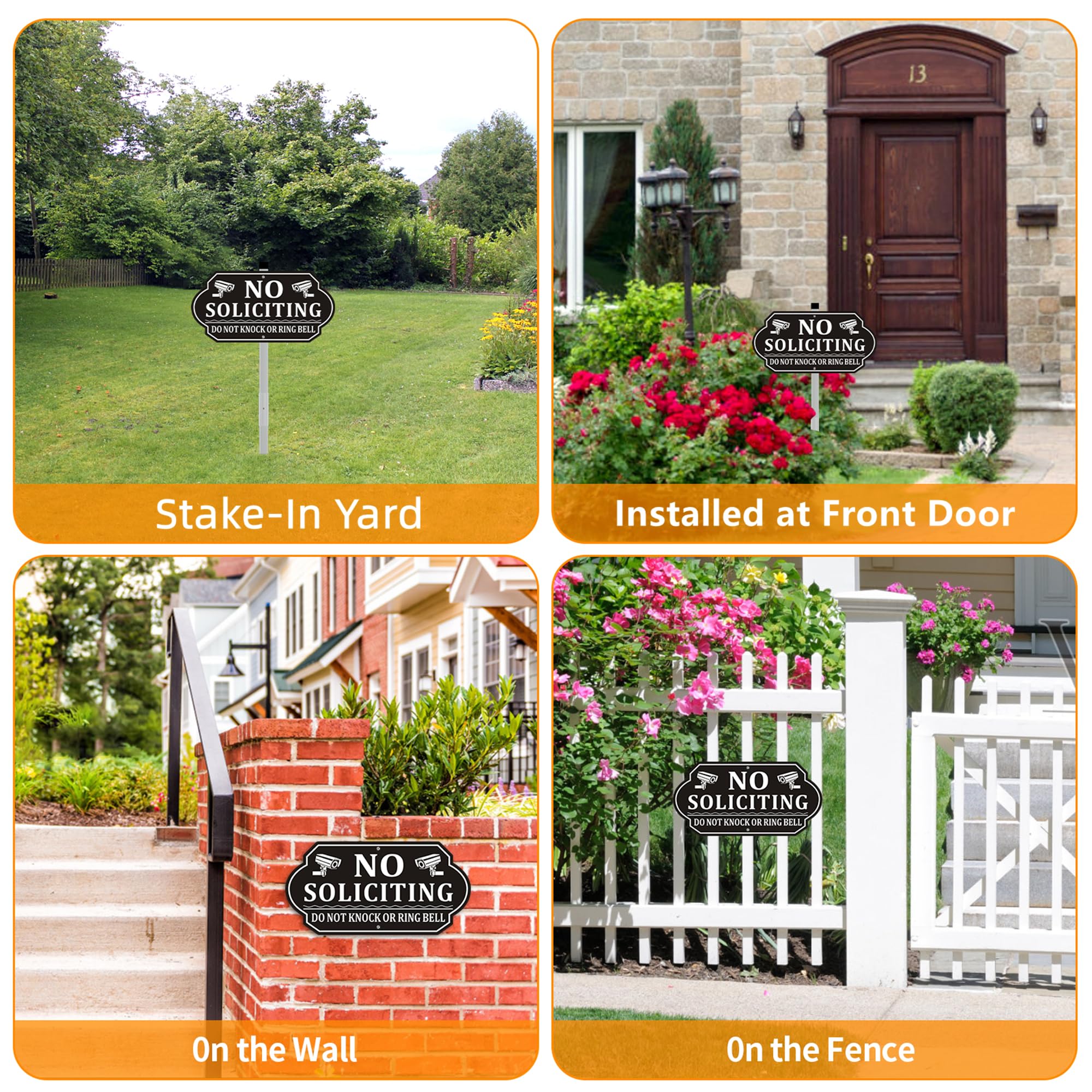 Frohllia sign at front door with assembled 28-inch stake for quick setup