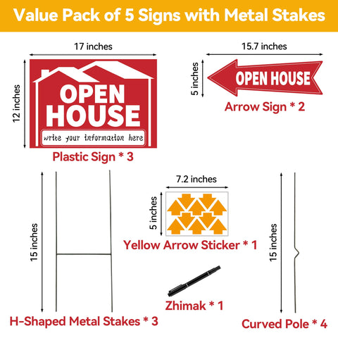 Frohllia Open House Sign easy installation for quick setup near driveways.