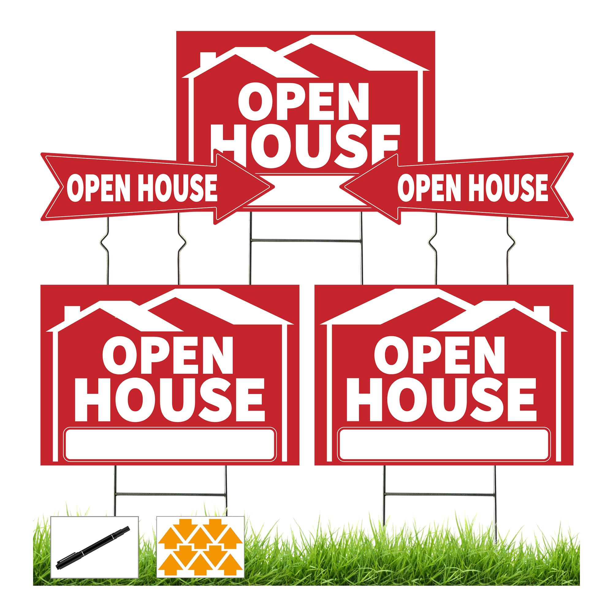 Frohllia Open House Sign Kit 17x12, double-sided for maximum visibility at open houses.