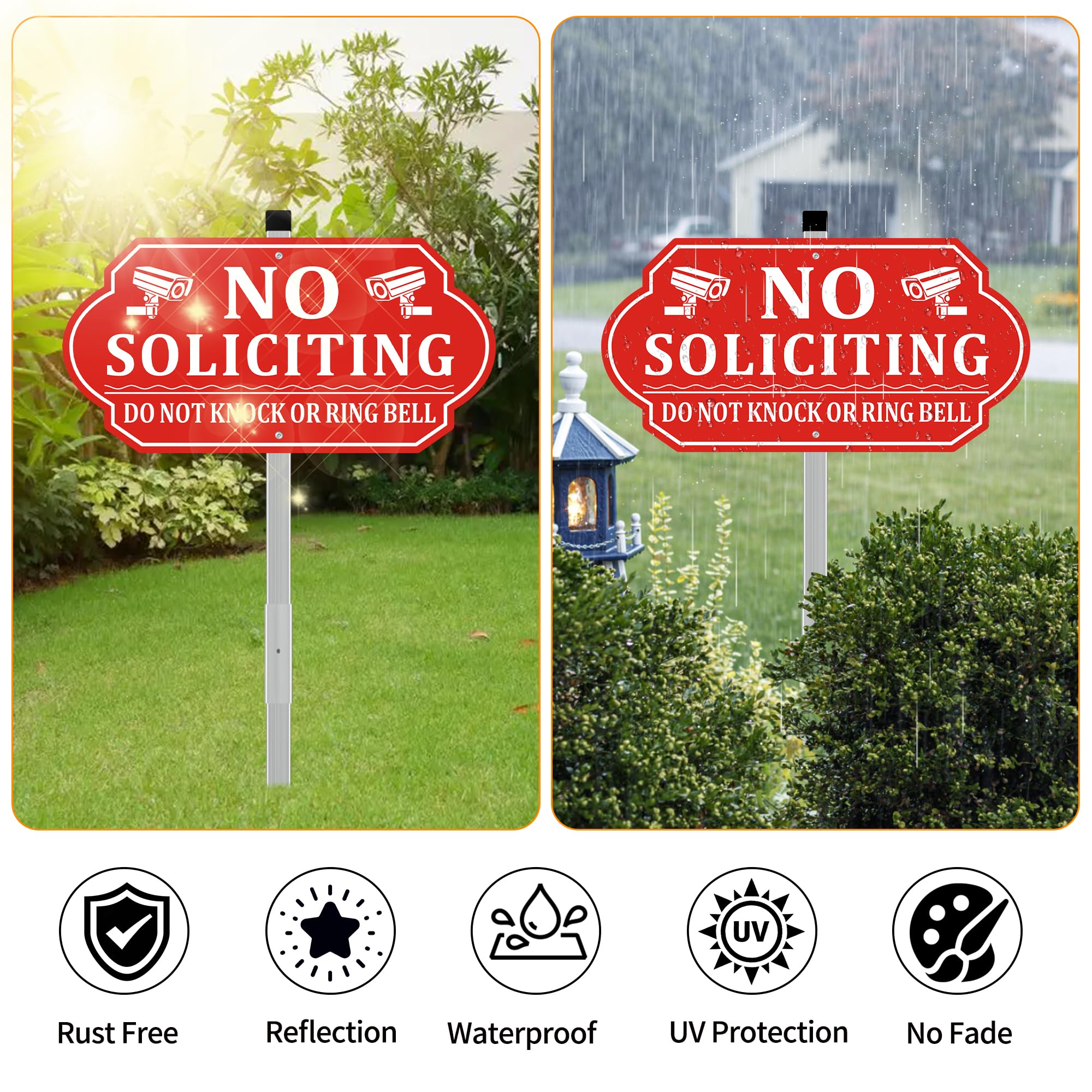 Frohllia installation-friendly sign fits grass or soil with 28-inch stake.