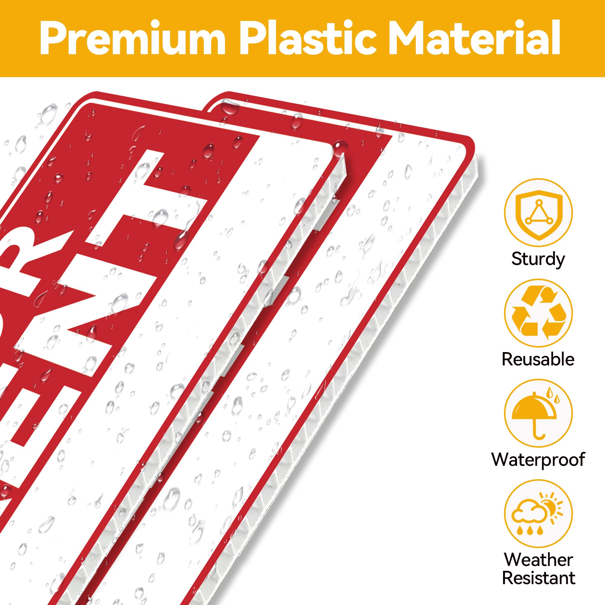 Frohllia weather-resistant sign withstands rain and sun while staying legible.