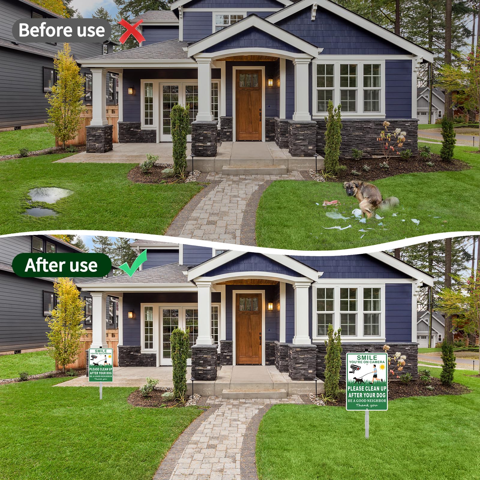 Frohllia yard-wide signage in action at a residential yard setup.